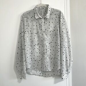 Star Print oversized button down